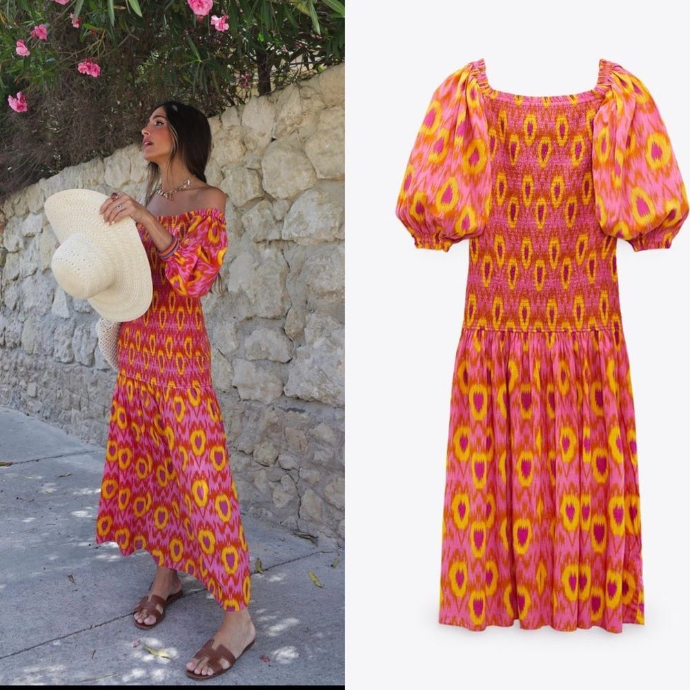 ZARA COTTON MIDI DRESS
